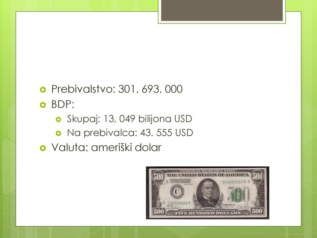 Valuta: ameriški dolar