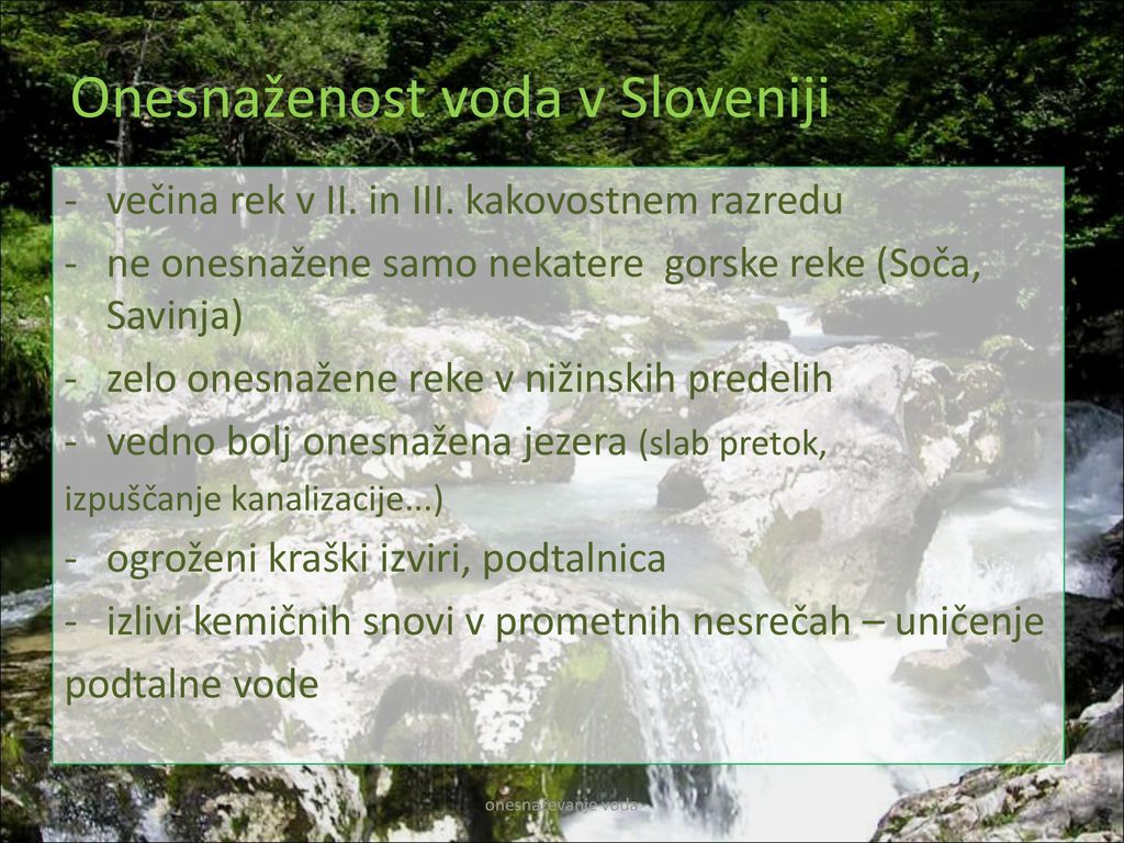 Onesnaženost voda v Sloveniji