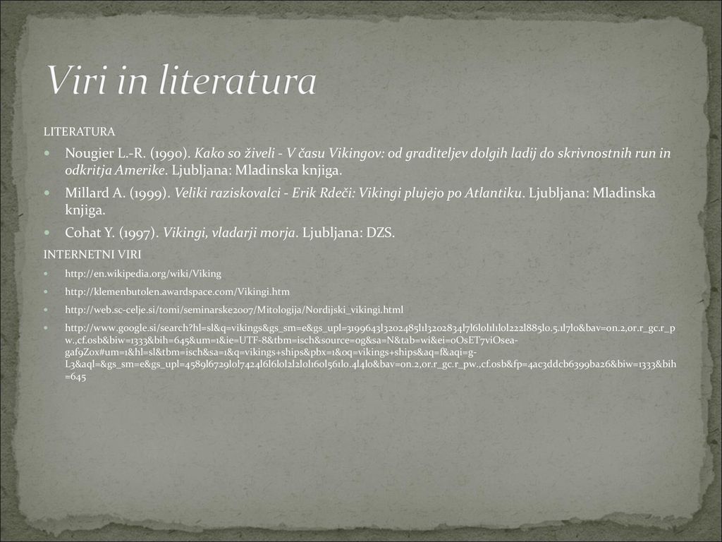 Viri in literatura LITERATURA.