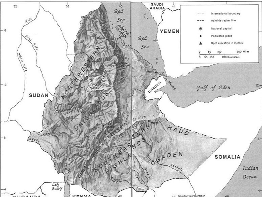 POVRŠJE Etiopsko višavje planota Ogaden ETIOPSKO VIŠAVJE: