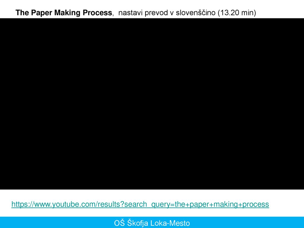 The Paper Making Process, nastavi prevod v slovenščino (13.20 min)