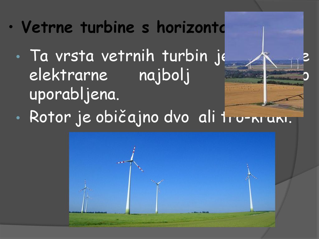 Vetrne turbine s horizontalno osjo: