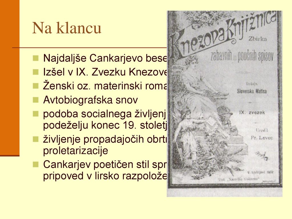 Na klancu Najdaljše Cankarjevo besedilo; roman 1902