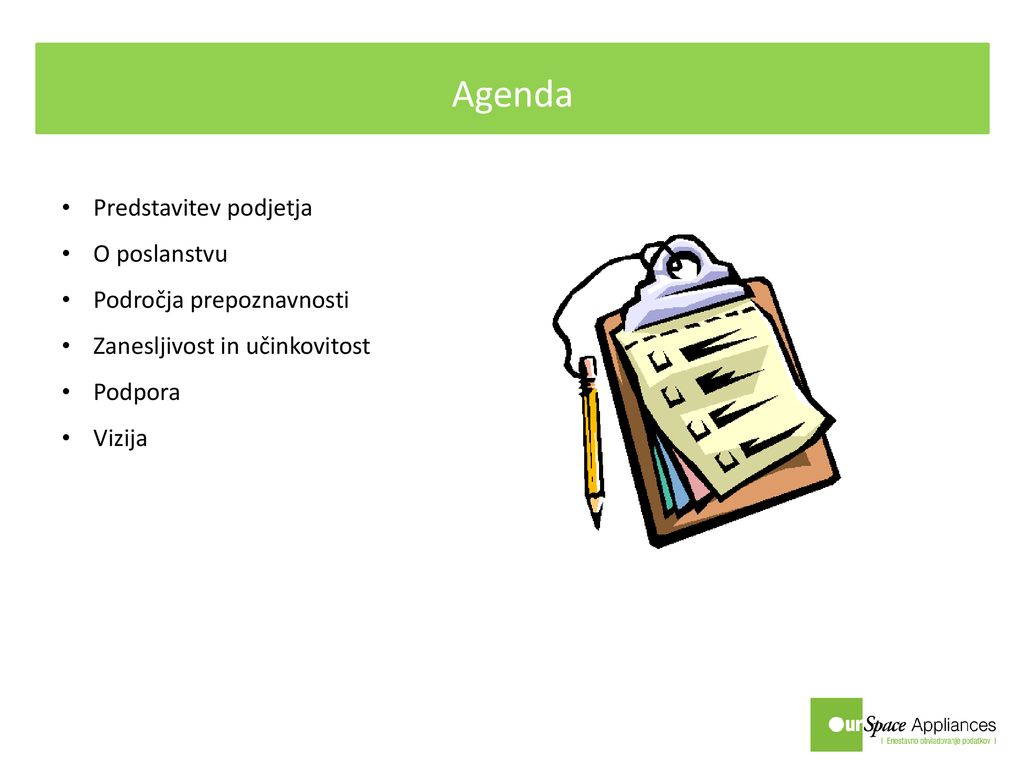 Agenda 2 Predstavitev podjetja O poslanstvu Področja prepoznavnosti