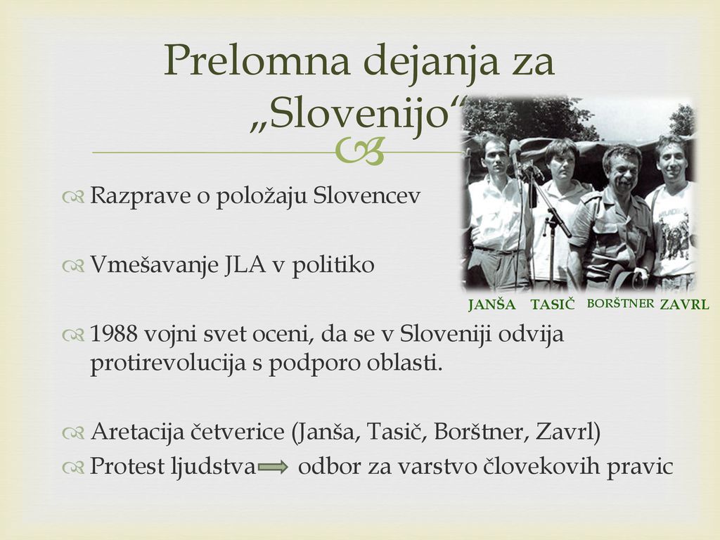 Prelomna dejanja za „Slovenijo