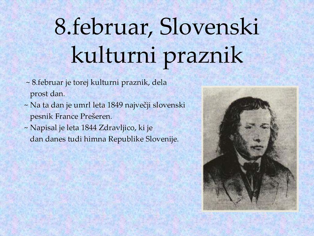 8.februar, Slovenski kulturni praznik
