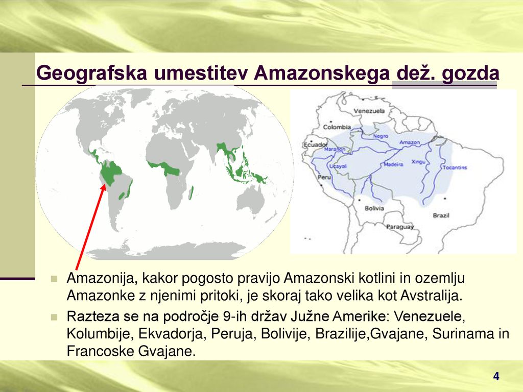 Geografska umestitev Amazonskega dež. gozda