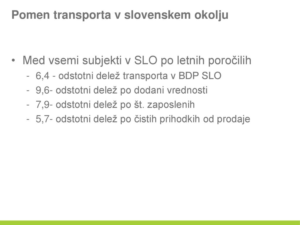 Pomen transporta v slovenskem okolju