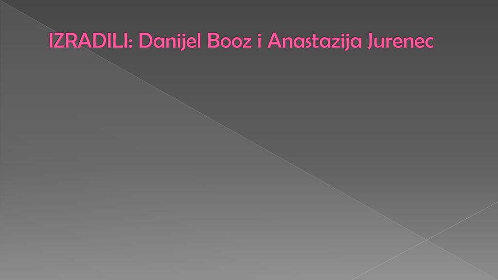 IZRADILI: Danijel Booz i Anastazija Jurenec