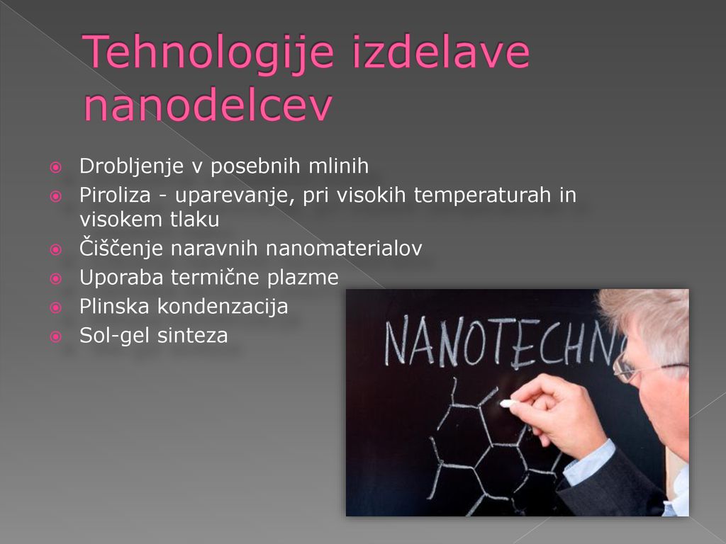 Tehnologije izdelave nanodelcev